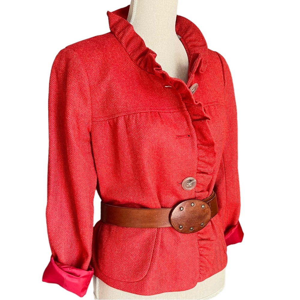 J. Crew Wool Academia Ruffle Jacket Blazer Size 6